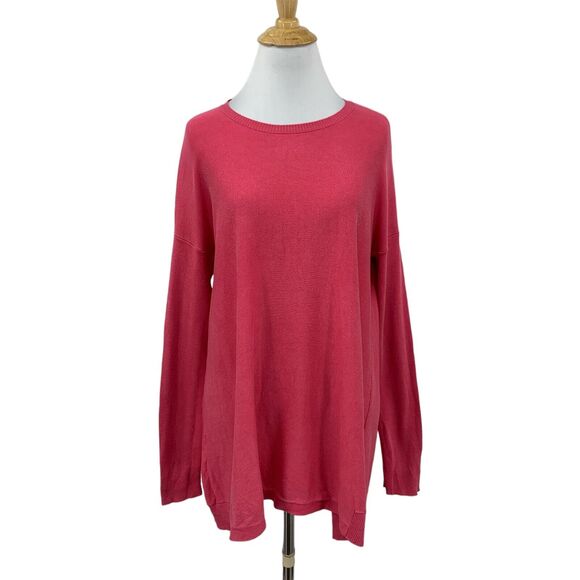 Eileen Fisher Sweater Womens 2XS XXS Pink Oversized Fine Knit Pullover Tercel - Picture 1 of 13